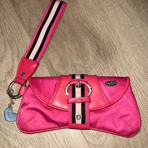 Vintage Y2K Pepe Jeans London Mixed Fabric with silver details & bling wristlet
